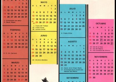 Calendario Año 1970 de Caja Nacional de Ahorro Postal.