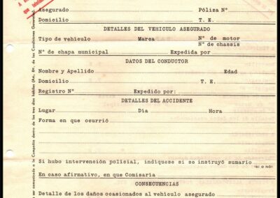 Formulario Denuncia de Accidente Sección Automotores de Compañía de Seguros La Franco Argentina S. A.