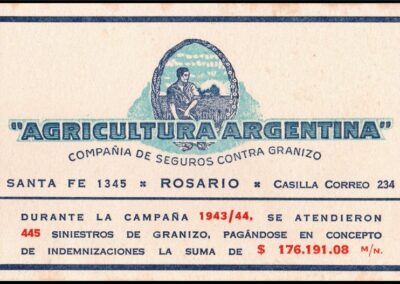 Secante de Agricultura Argentina Compañía de Seguros Contra Granizo.