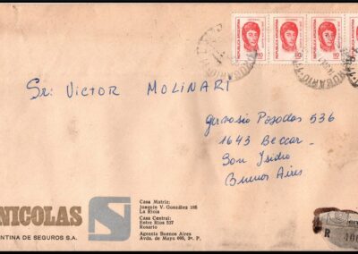 Sobre de San Nicolás Compañía Argentina de Seguros S. A.