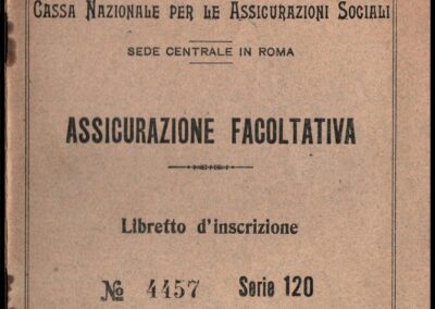Libretto d’inscrizione de Cassa Nazionale per le Assicurazioni Sociali. (Italia).
