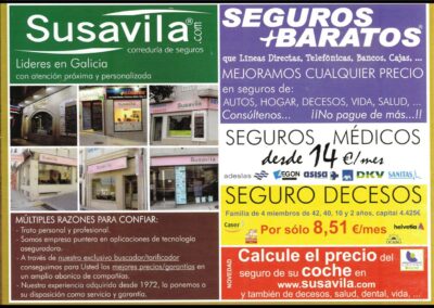 Folleto publicitario de Susavila Correduria de Seguros S. L. (España).
