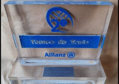 Trofeo 2º Puesto Categoría Principiante del 2º Torneo de Tenis de Allianz Argentina Compañía de Seguros S.A.
