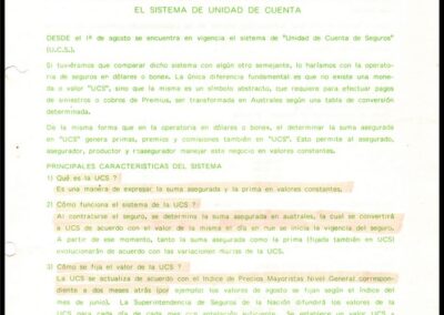 Boletín. Año 1 – Nº 3. 16/08/1988. El Sistema de Unidad de Cuenta. Sud América Terrestre y Marítima Compañía de Seguros Generales S. A.