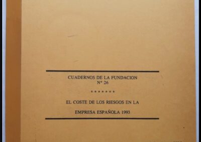 Cuadernos de la Fundación Nº 26. El Coste de los Riesgos en la Empresa Española 1993. Fundación Mapfre y AGERS – Asociación Española de Gerencia de Riesgos y Seguros.