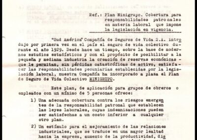 Plan Minigrupo. Cobertura para responsabilidades patronales en material laboral que impone la legislación en vigencia. Sud América Compañía de Seguros de Vida S. A.