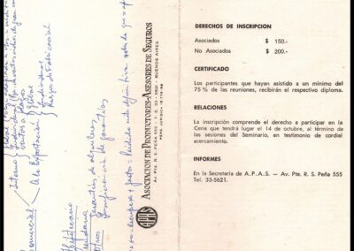 Folleto del Seminario Los Seguros de Caución y de Crédito. AAPAS  – Asociación Argentina de Productores Asesores de Seguros.