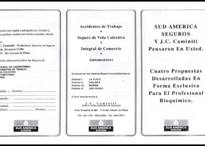 Folleto Promoción de Coberturas para el Profesional Bioquímico del Productor Asesor de Seguro Juan Carlos Caminiti.