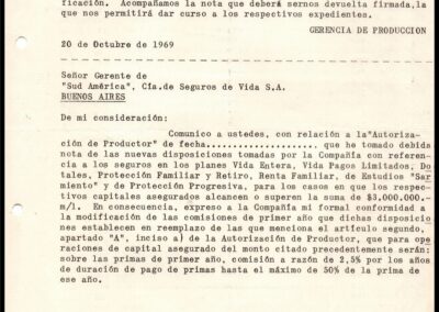 Comunicación a Productores de la Gerencia de Producción de Sud América Compañía de Seguros de Vida S. A.