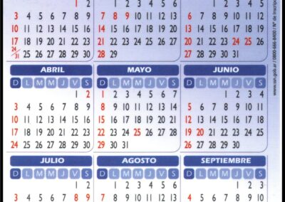 Calendario año 2016 y 2017. COPAN Cooperativa de Seguros Limitada.