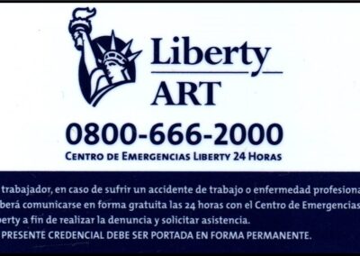 Credencial para trabajadores de Liberty ART S A.