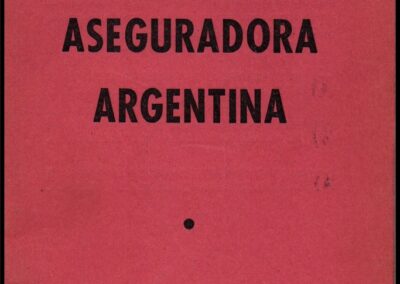 Libreta de Compañía Aseguradora Argentina Sociedad Anónima de Seguros Generales.