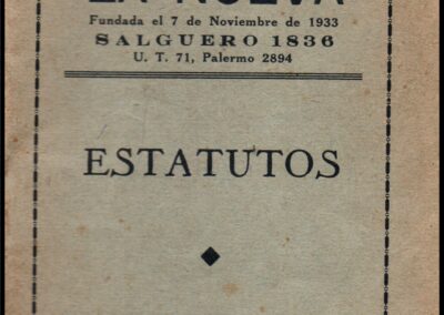 Estatutos de Cooperativa Limitada La Nueva. 1934.
