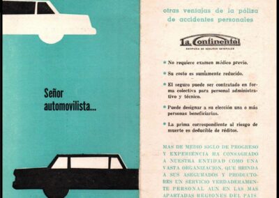 Folleto Seguro de Accidentes Personales con cupón Solicitud. Señor Automovilista…La Continental Compañía de Seguros Generales S. A.