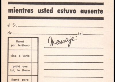 Block de Mensajes «mientras usted estuvo ausente» de La Concordia Compañía Argentina de Seguros S. A.