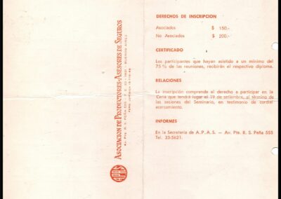 Ciclo de Seminarios. El Reaseguro. APAS – Asociación de Productores Asesores de Seguros.