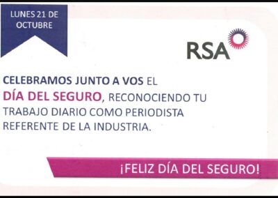 Tarjeta Invitación para celebrar el Día del Seguro. Royal & Sun Alliance Seguros Argentina S. A.