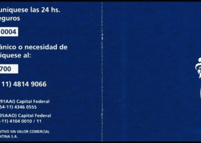 Credencial de Asistencia a automovilistas de Liberty Seguros Argentina S. A.