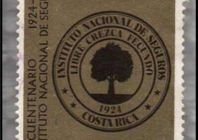 Serie de Estampillas por el Cincuentenario del Instituto Nacional de Seguros 1924 – 1974. Costa Rica.