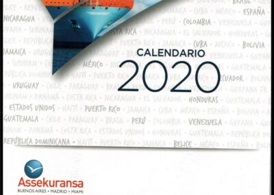 Calendario de escritorio año 2020 de Assekuransa Compañía de Seguros S. A.