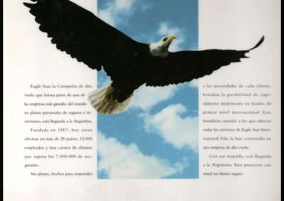 Una Empresa de Alto Vuelo está Ññegando a la Argentina. Folleto de Eagle Star International Life Limited sucursal de Argentina.