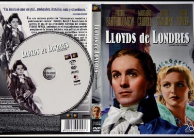 Lloyds de Londres. Película dramática estadounidense del año 1936. Dirigida por Henry King. Protagonizada por Freddie Bartholomew, Tyrone Power, Madeleine Carroll y Guy Standing.