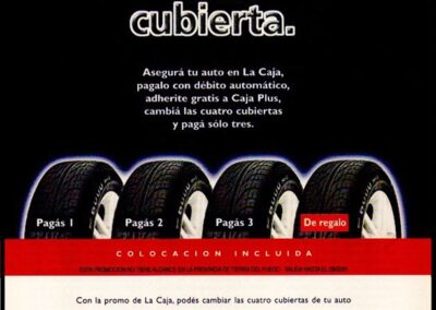Publicidad «Tu Seguridad está Cubierta» de Caja Nacional de Ahorro y Seguro S. A. Revista Corsa – Año 2001.