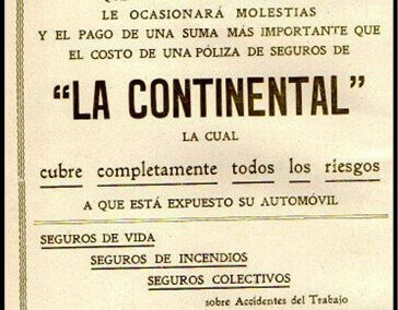 Publicidad «El Más Insignificante Choque» de La Continental Compañía de Seguros Generales S. A. en el Programa del Teatro Colón – Temporada Oficial 1916.