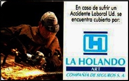 Credencial para Asistencia en caso de Accidente de Trabajo. La Holando Sudamericana Compañía de Seguros S. A.