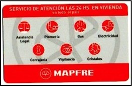 Credencial de Servicio de Atención las 24 Hs en Vivienda de Mapfre Argentina Seguros S. A.