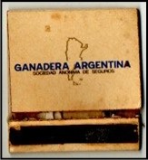 Caja de Fósforos tipo carterita. Ganadera Argentina Sociedad Anónima De Seguros.