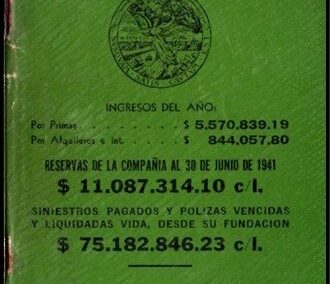 Libreta de La Inmobiliaria Compañía Argentina de Seguros Generales S. A. Año 1941.