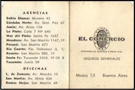 Calendario año 1971 de El Comercio Compañía de Seguros a Prima Fija S. A.