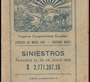 Libreta Año 1927 de La Colonia Seguros Cooperativos Granizo.