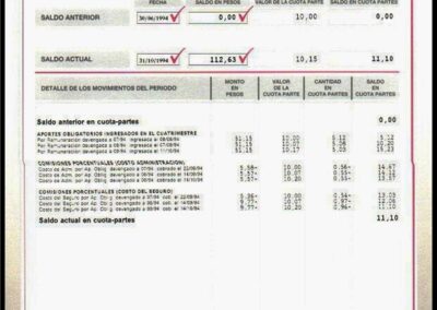 Cuenta de Capitalización Individual. Estado Cuatrimestral. 31/10/1994. Consolidar AFJP S. A.