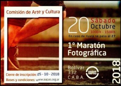 Folleto. 1º Maratón Fotográfica. 2018. Comisión de Arte y Cultura.  AAPAS – Asociación Argentina de Productores Asesores de Seguros.