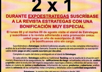 Folleto. 2 x 1. Para Suscribirse a Estrategas del Seguro y la Banca.