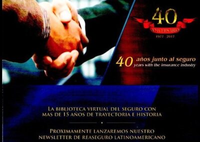 Folleto. 40 Aniversario. 1977 – 2017. Mercado Asegurador. Revista Mensual de Seguros y Reaseguros.