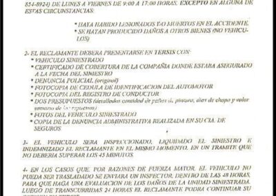 Formulario de Requisitos a Cumplir por Reclamo de Terceros. Tersis S. A. para Provincia Seguros S. A.