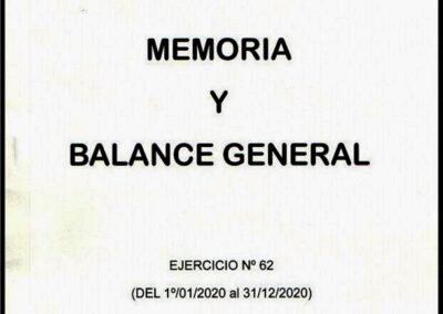 Memoria y Balance General. Ejercicio Nº 62. (Del 1º/01/2020 al 31/12/2020). Marzo 2021. AAPAS – Asociación Argentina de Productores Asesores de Seguros.