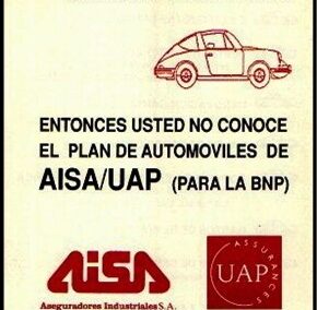 Folleto. Automóviles AISA/UAP para la BNP. Aseguradores Industriales S. A. Compañía Argentina de Seguros.