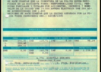 Nota de Débito. 13 de Septiembre de 1993. La Continental Compañía de Seguros Generales S. A.