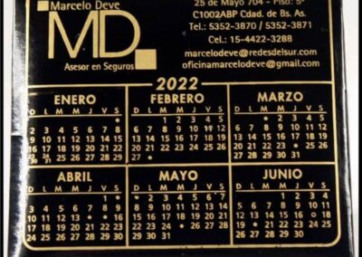 Calendario de mesa. Año 2022. Marcelo Deve. Asesor en Seguros.