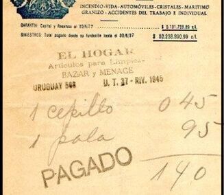 Hoja Block Anotador. Año 1937. La Franco Argentina Compañía de Seguros S. A.