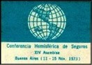 Viñeta de la XIV Asamblea Conferencia Hemisférica de Seguros. 11 al 15 de Noviembre de 1973. Buenos Aires.