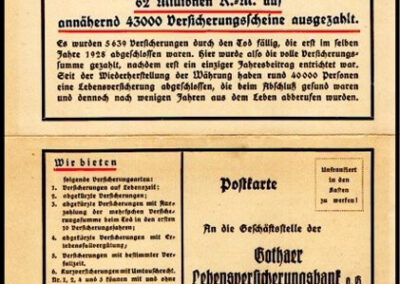 La definición alemana de la vida en 1928. Gothaer Lebensverfidyerungsbanf. Alemania.