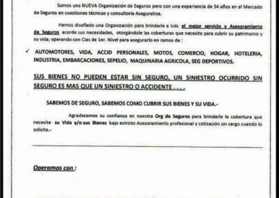 Folleto de Afianzar Organización de Seguros. Edgardo Guadagna – Productor Asesor de Seguros.