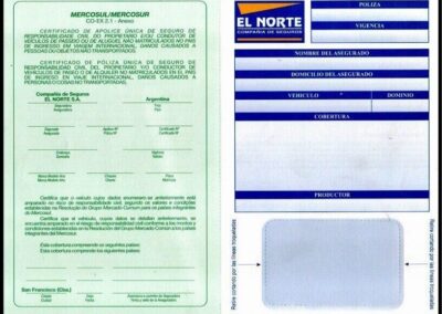 Tarjeta de Circulación y Certificado Mercosur de Compañía de Seguros El Norte S. A.