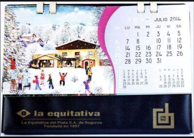 Calendario de escritorio Año 2014 de La Equitativa del Plata Sociedad Anónima de Seguros.