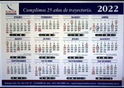 Calendario de Escritorio Año 2022 «Cumplimos 25 Años de Trayectoria» de Nayar Consultora S. A.